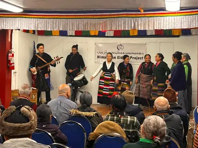 Elders performing music