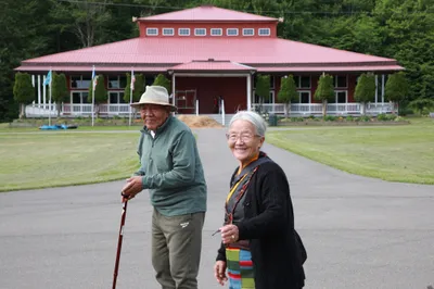 Himalayan elders on an outdoor retreat